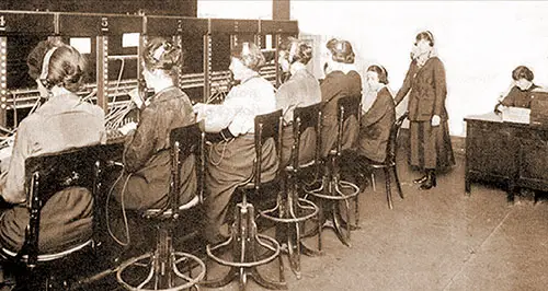 American Women Serving in France as Telephone Operators circa 1918.