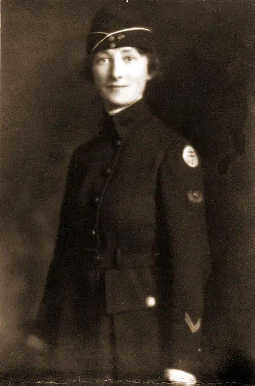 Army Signal Corps Telephone Operator Miss Hortense Levy of Philadelphia Dressed in Uniform, circa 1918.