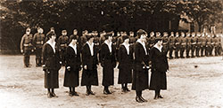 Signal Corps Girls Receiving Recognition for the Work at the US Army Base Mainstrom, circa 1919.