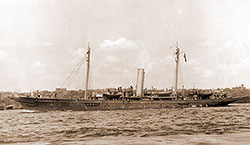 The Converted Yacht USS Alcedo SP-166, Sunk by German Submarine UC-71, 75 Miles Southwest of Brest, France.