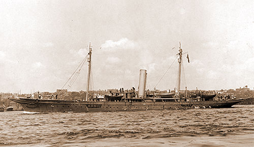 The Converted Yacht USS Alcedo SP-166, Sunk by German Submarine UC-71, 75 Miles Southwest of Brest, France.