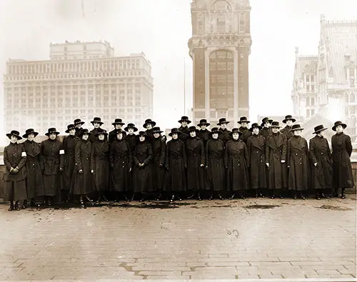 Unit of US Army Signal Corps Female Telephone Operators, circa 1918.