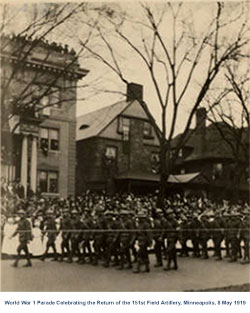 GGA Image ID # 18485ea746 World War 1 Parade Celebrating the Return of Soldiers of the 151st Field Artillery on 8 May 1919 in Minneapolis, Minnesota.