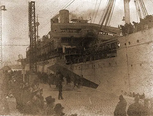 The USS Princess Matoika Entering Locks at St. Nazaire, France, 20 December 1918.