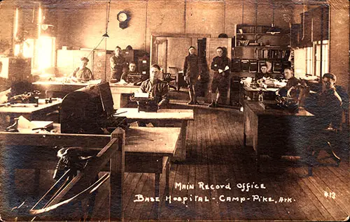 Main Record Office at the Base Hopital, Camp Pike