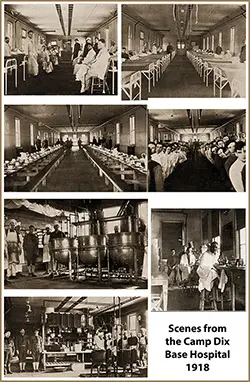 Scenes from the Camp Dix Base Hospital, 1918.