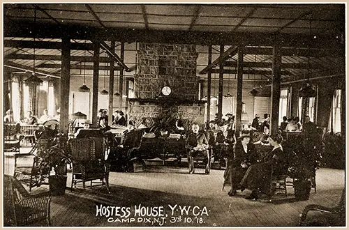 Interior View of the YWCA Hostess House at Camp Dix, NJ, on 3 October 1918.