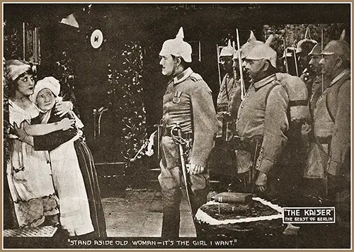Scene from "The Kaiser" The Beat of Berlin Shown at the Army Theatre 19-21 May 1918.