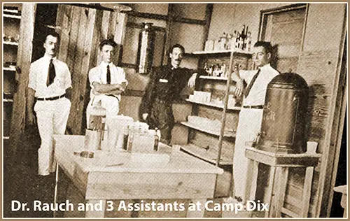Dr. Rauch and Three Assistants at Camp Dix.
