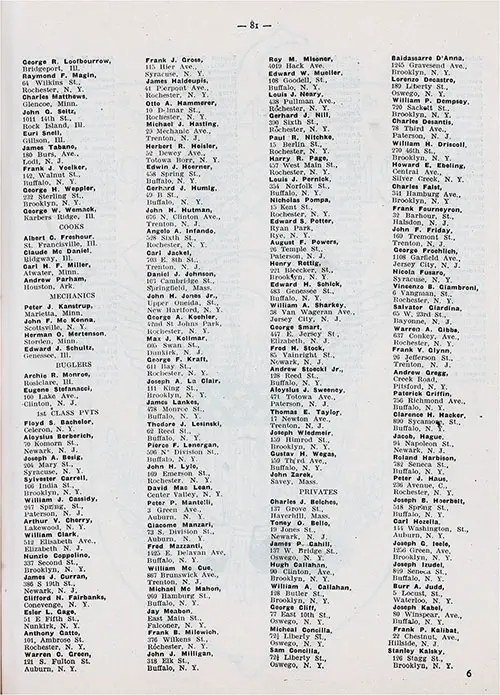 Roster of Company B, 346th Infantry, 1919, part 2 of 3.