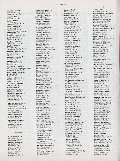 Roster of Officers and Enlisted Men of Company D, 346th Infantry, AEF, 1919, Part 2 of 2.