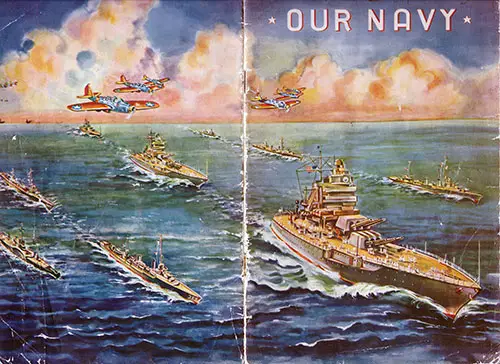 Front Cover, Our Navy: The United States Navy in 1945 Brochure.