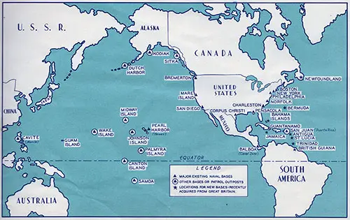 Map of Major Existing Naval Bases, Other Bases, or Patrol Outposts.